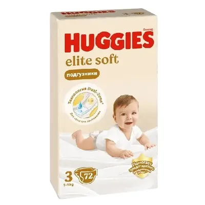 Подгузники Huggies 3 Elite Soft 72 шт