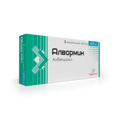 Алвормин тб.жев 400мг №3