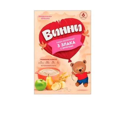 Каша Молочная Винни 3 злаков с фруктами 200г
