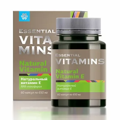 Натуральный витамин Е 650мг Essential Vitamins №60