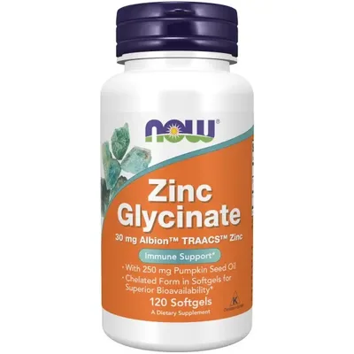 NOW Zinc Glycinate 30мг софтжел №120