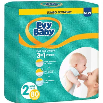 Подгузники Evy Baby 2 maxi 3-6кг №80