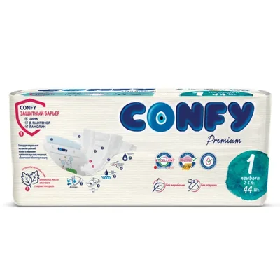 Подгузники Confy Premium 1 Newborn Econom 44шт. (2-5кг)