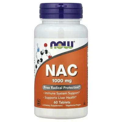NOW NAC (N-ацетилцистеин) тб 1000мг №60