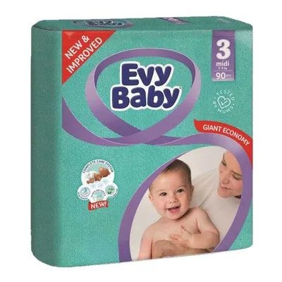 Подгузники Evy Baby 3 midii 5-9кг 90 шт
