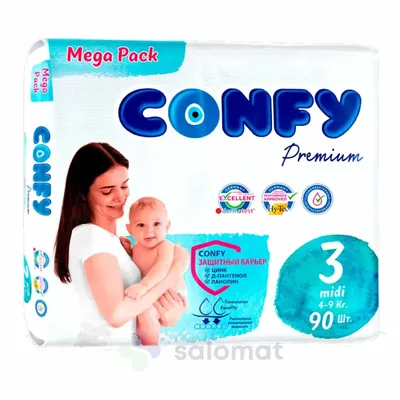 Подгузники Confy Premium 3 Midi Mega 90шт. (5-9кг)