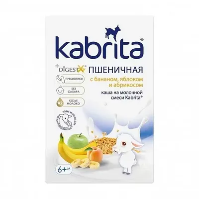 Кабрита Пшеничная каша с бананом, яблоком и абрикосом 180гр