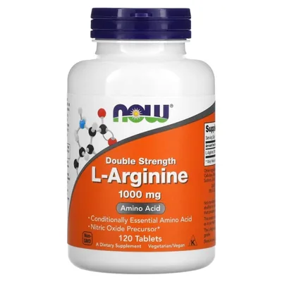 L-аргинин NOW Foods двойная концентрация 1000мг №120